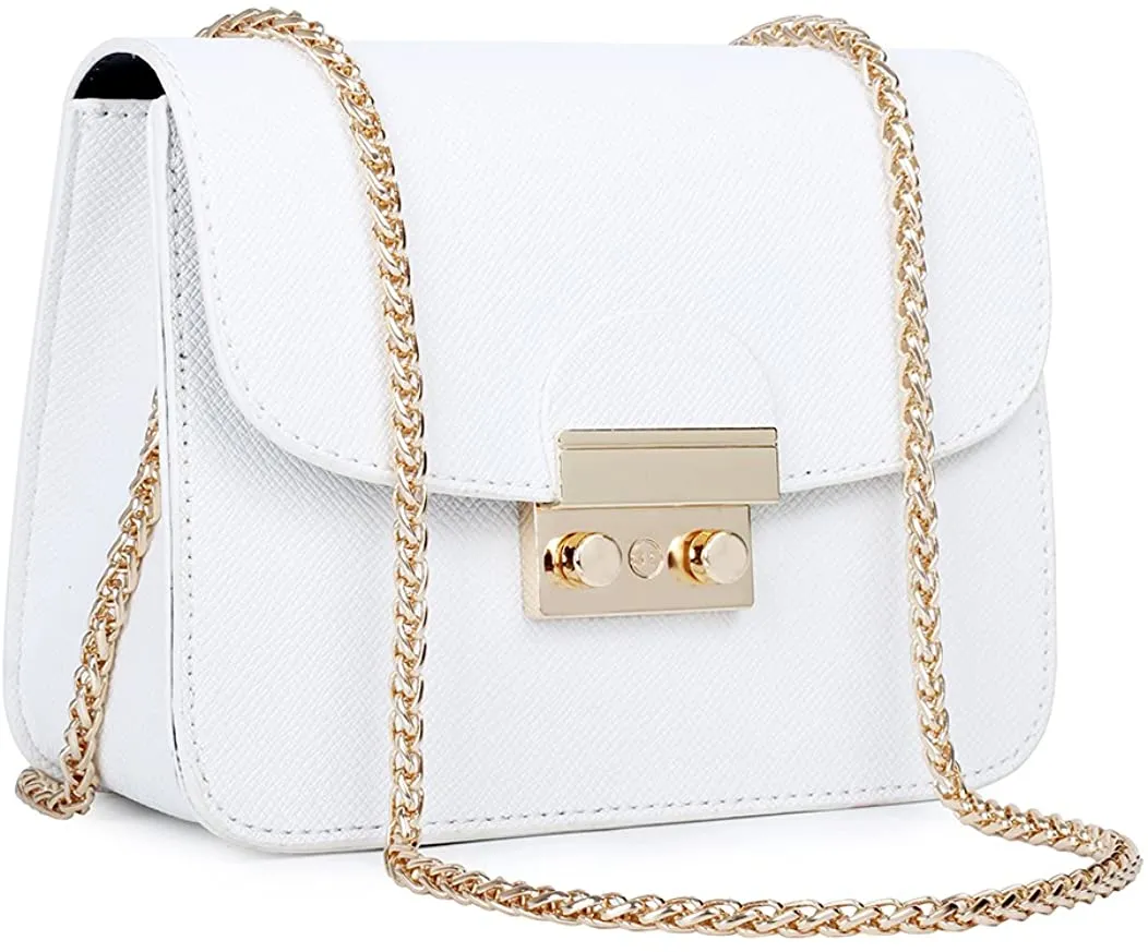 Chic Gold Crossbody Evening Clutch Style Chain Mini Purse
