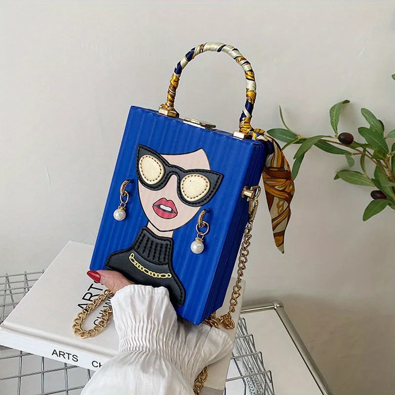 Chic Metal Chain Crossbody Mini Womens Evening Bag