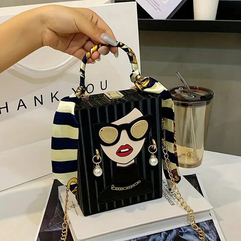 Chic Metal Chain Crossbody Mini Womens Evening Bag