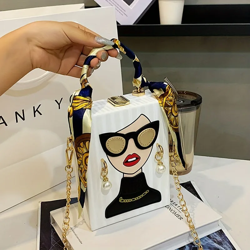 Chic Metal Chain Crossbody Mini Womens Evening Bag