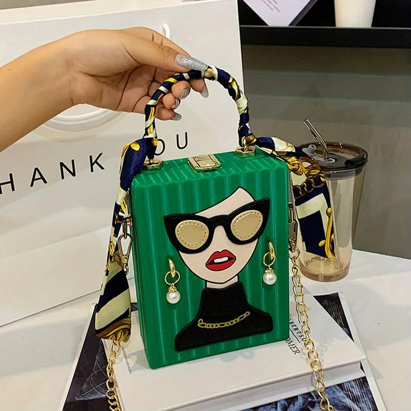Chic Metal Chain Crossbody Mini Womens Evening Bag