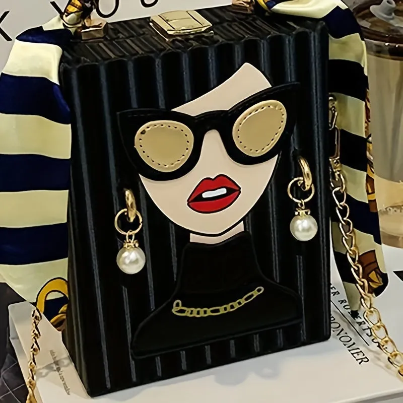 Chic Metal Chain Crossbody Mini Womens Evening Bag
