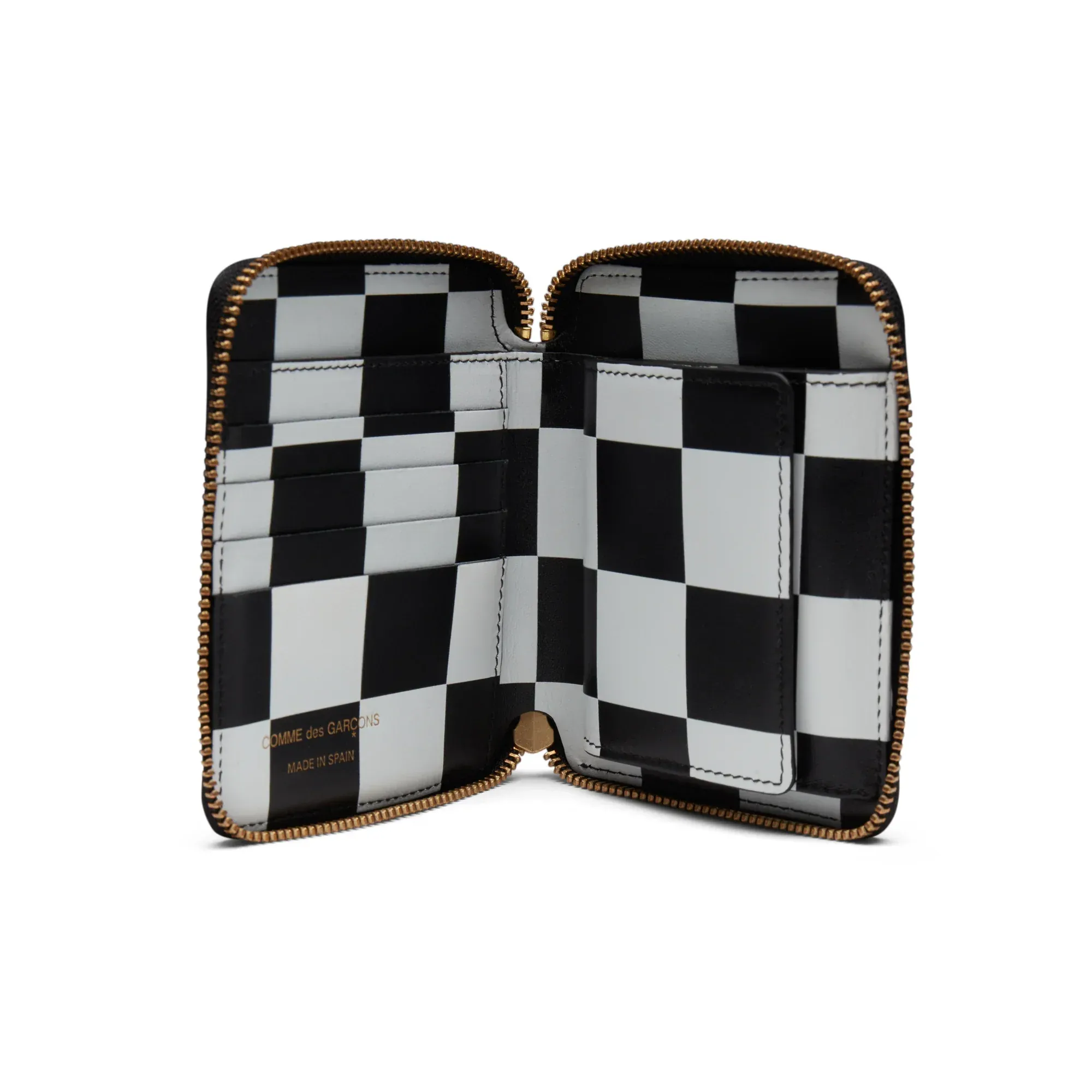 Classic Print Check Zip Around Wallet
