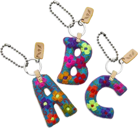 Consuela Embroidered Felt Alphabet Letter Charms - Turquoise