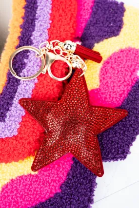 Crystal Avenue Red Crystal Encrusted Star Keychain