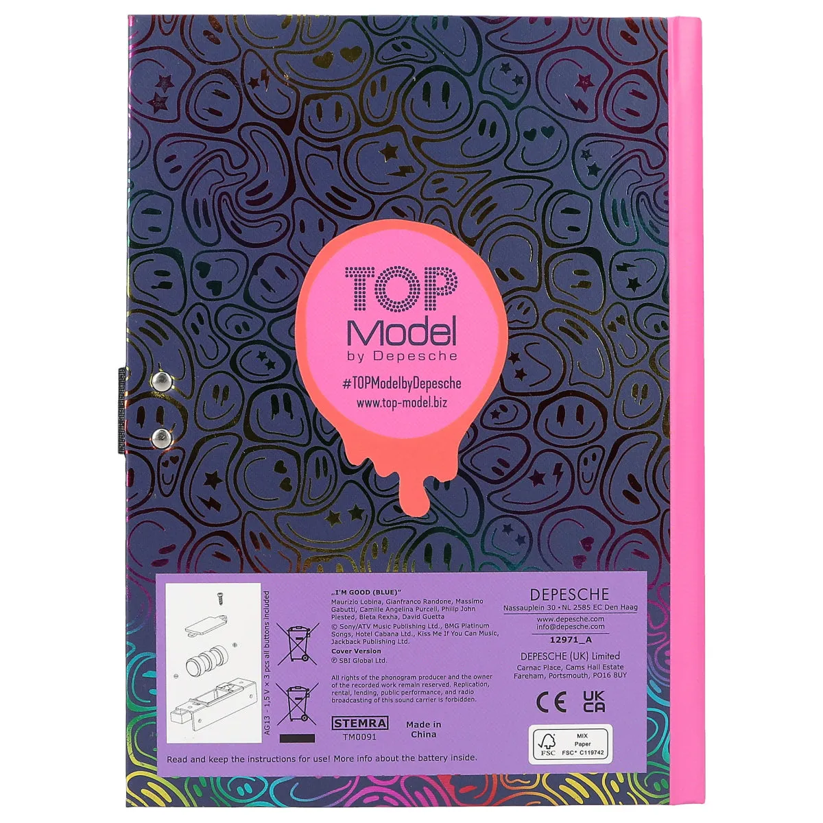 Depesche Topmodel Diary With Code and Sound Night Light