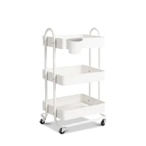 Durable 3-Tier Kitchen Trolley Cart, 45kg Capacity, EKKIO