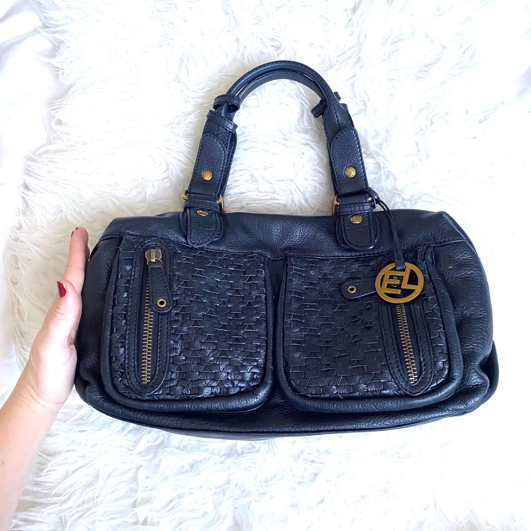 Elliott Lucca Black Leather Medium Handbag (see notes)