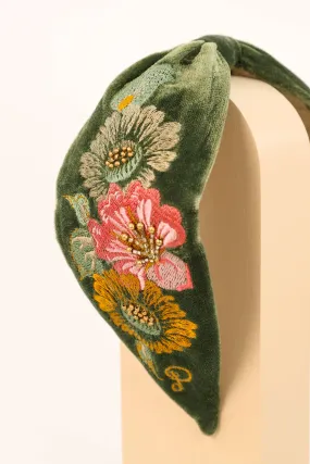 Embroidered Folk Art Floral Headband