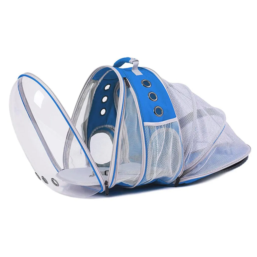 Expandable Space Capsule Pet Backpack, Waterproof, Blue - Floofi