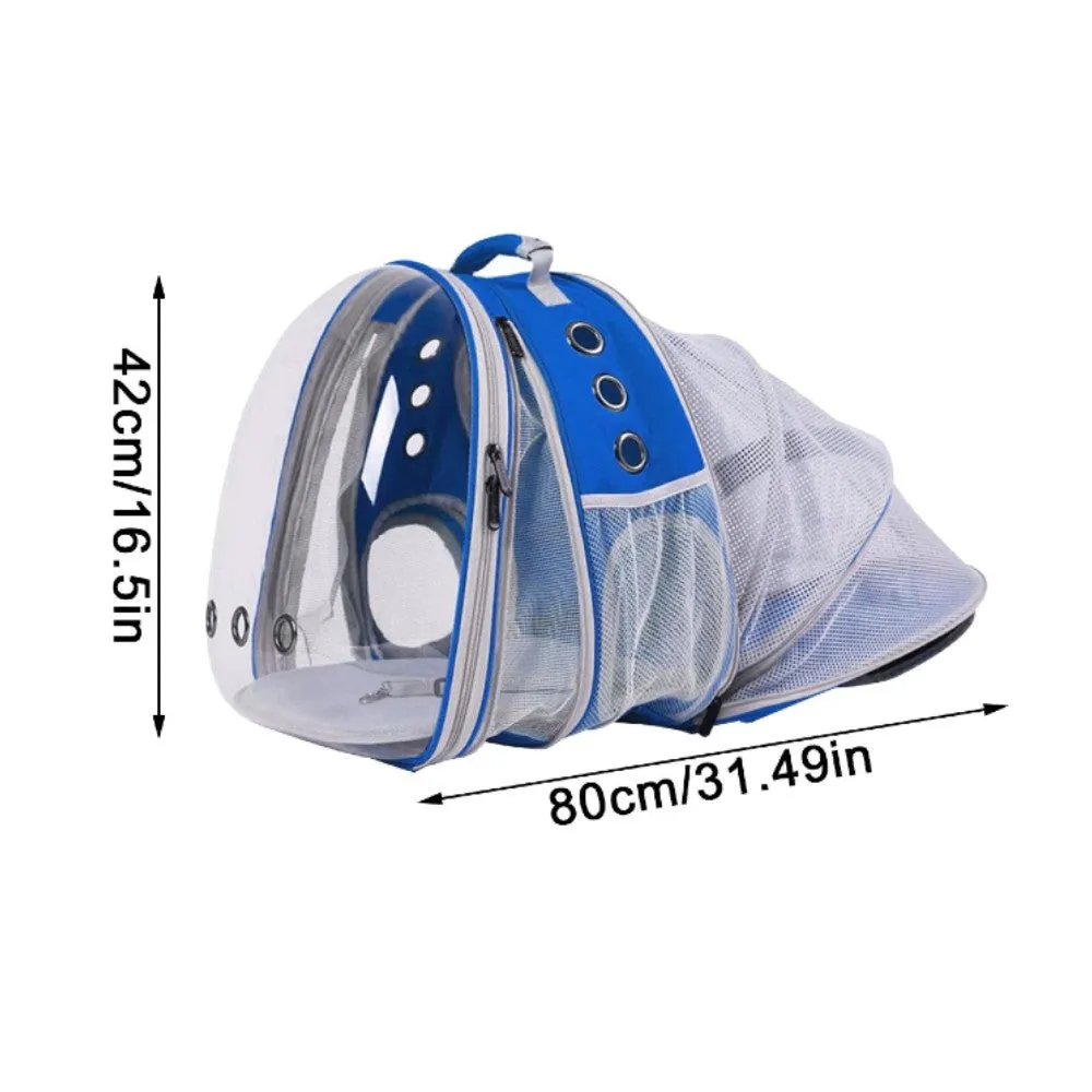 Expandable Space Capsule Pet Backpack, Waterproof, Blue - Floofi