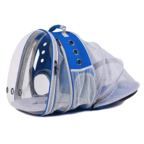 Expandable Space Capsule Pet Backpack, Waterproof, Blue - Floofi