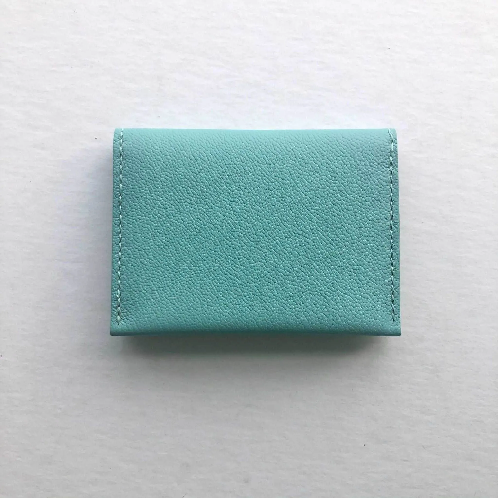 Fold Leather Bifold Card Wallet in Colours (Mustard Yellow, Taupe Grey or Turquoise)