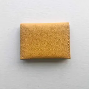 Fold Leather Bifold Card Wallet in Colours (Mustard Yellow, Taupe Grey or Turquoise)