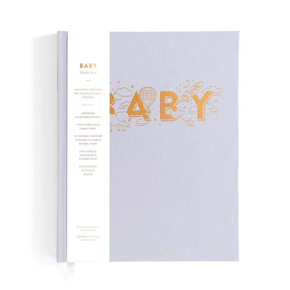 Fox and Fallow Boys Baby Book - Grey