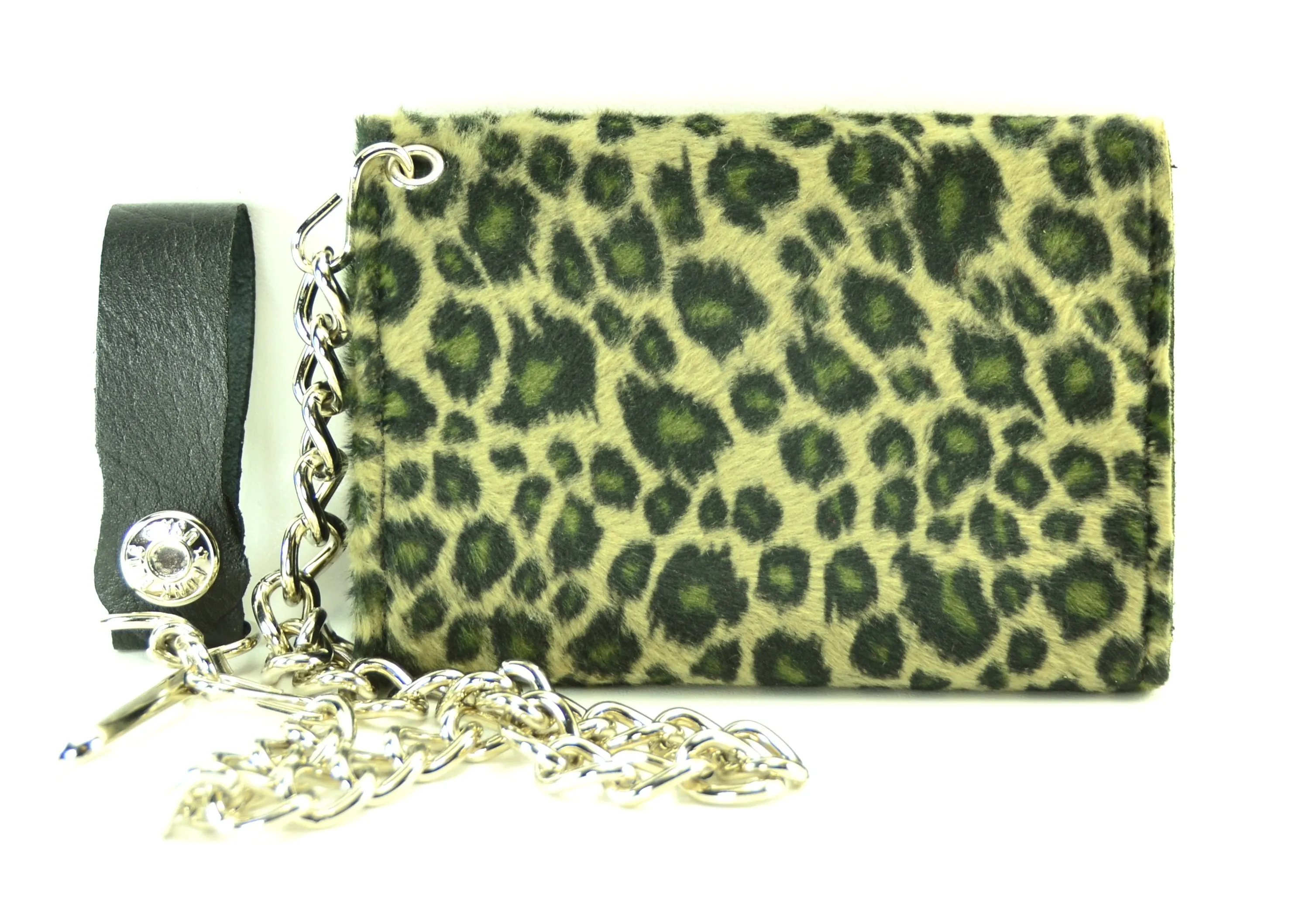 Fuzzy Assorted Leopard Trifold Wallet