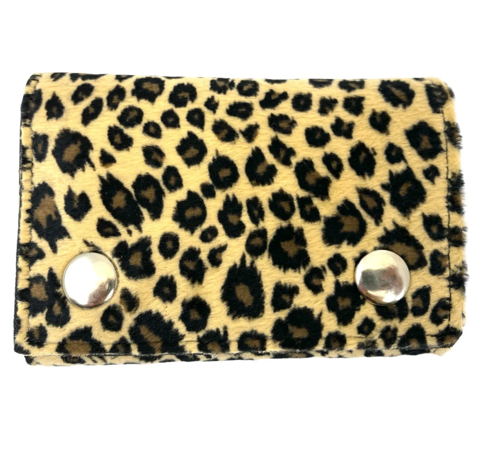 Fuzzy Assorted Leopard Trifold Wallet