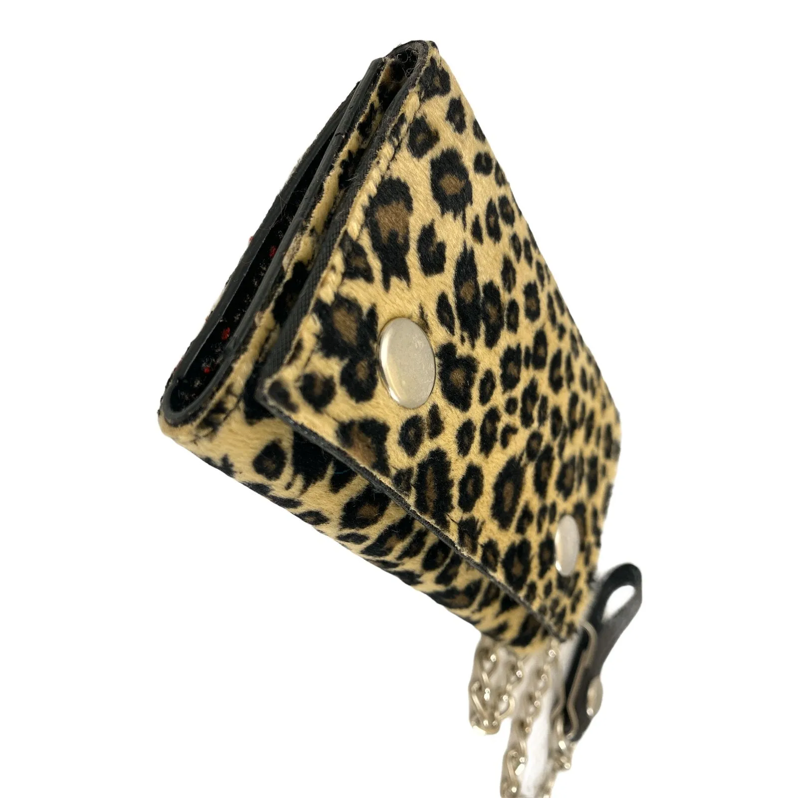 Fuzzy Assorted Leopard Trifold Wallet