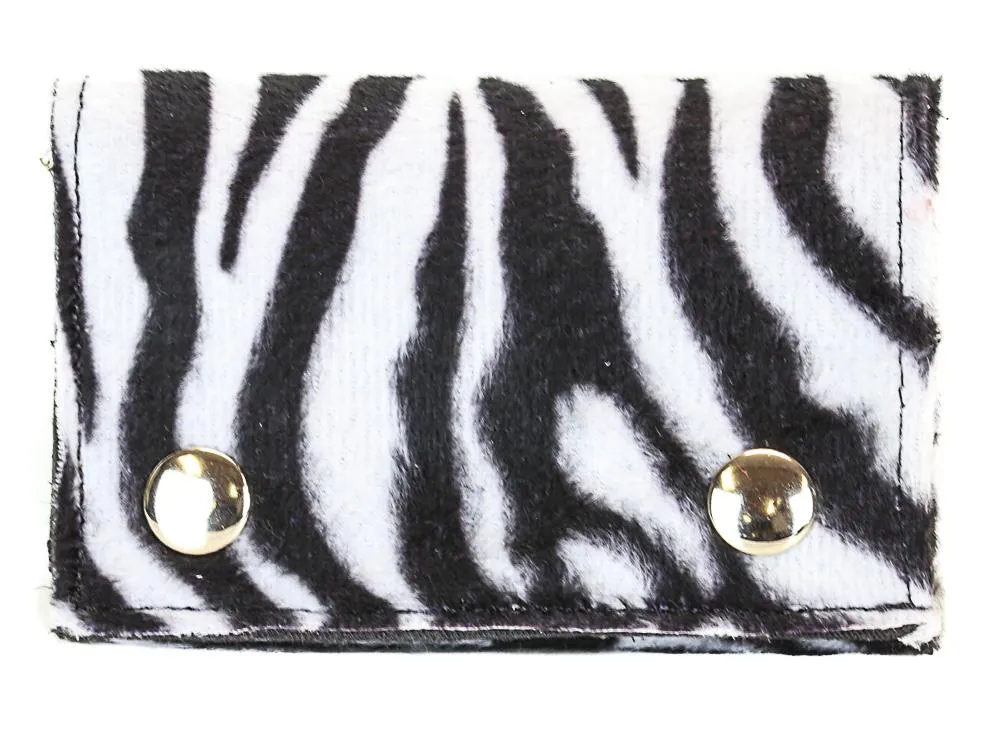 Fuzzy Assorted Leopard Trifold Wallet