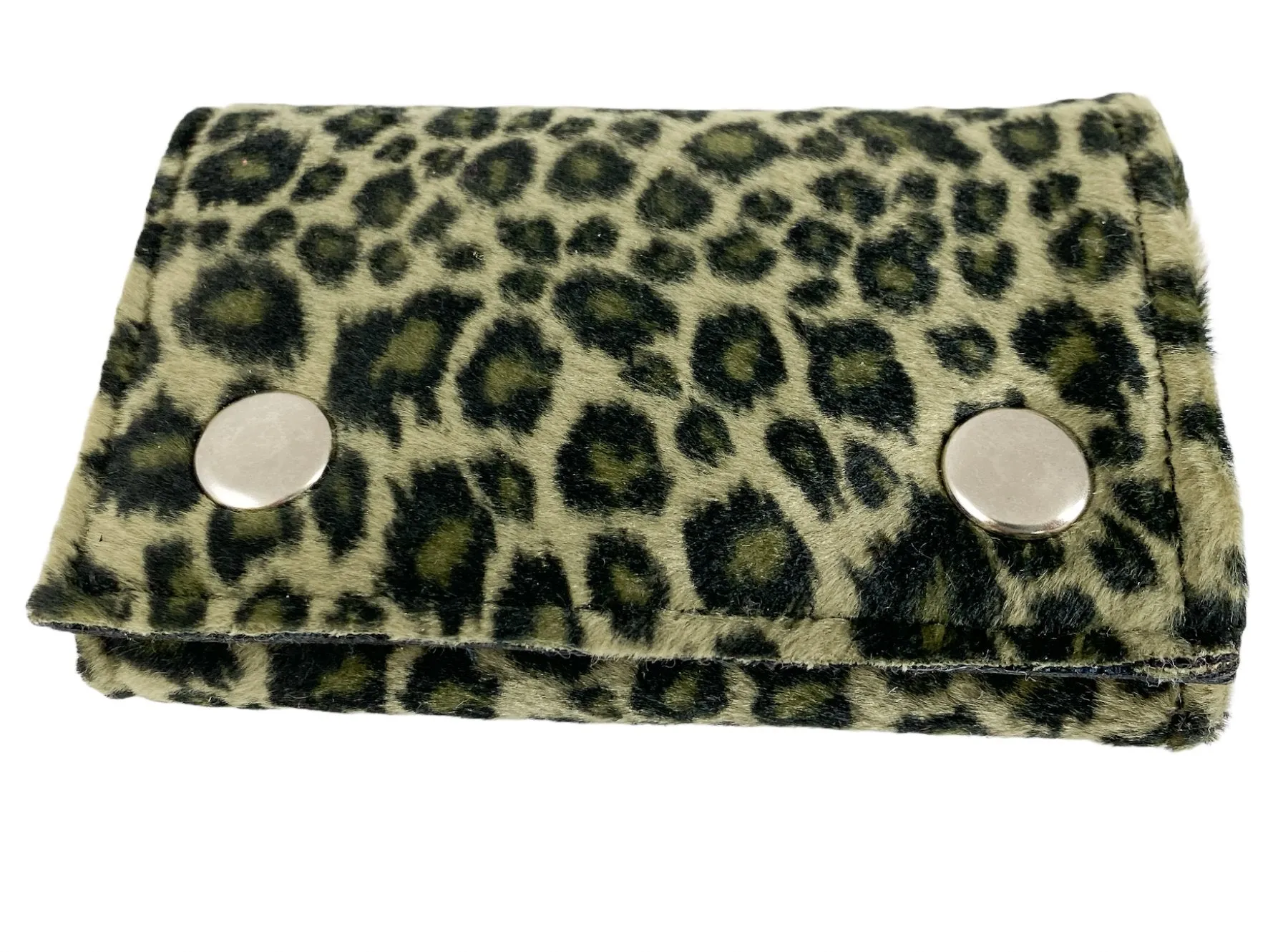 Fuzzy Assorted Leopard Trifold Wallet