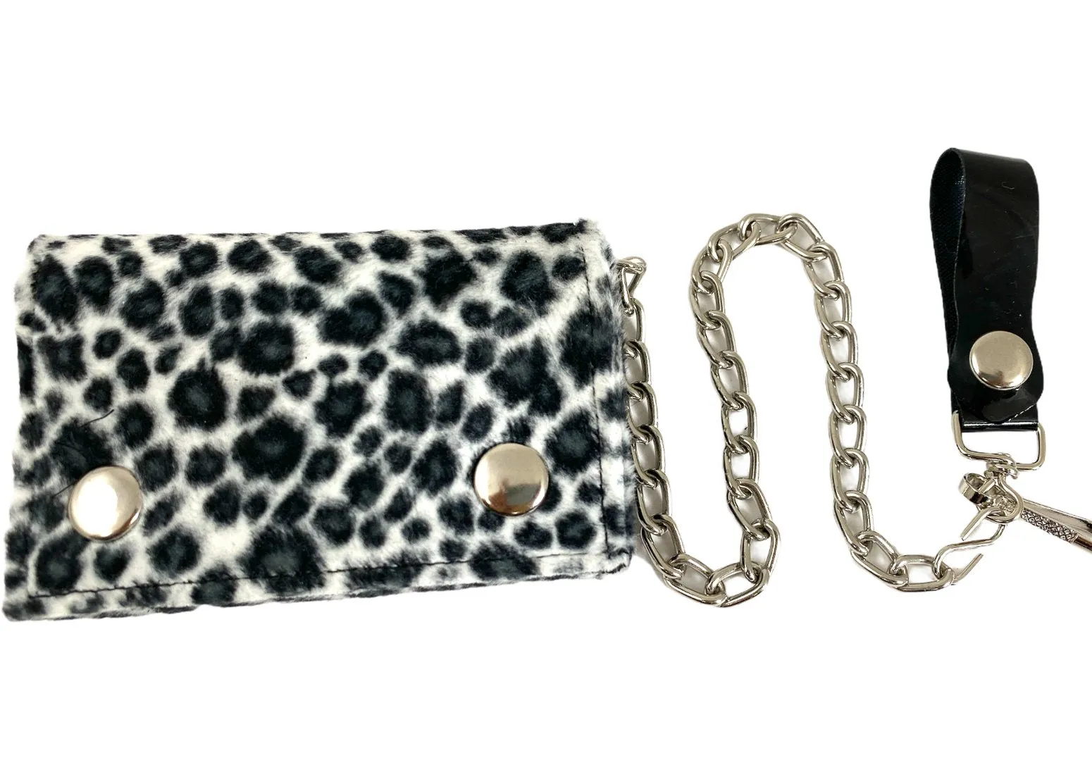 Fuzzy Assorted Leopard Trifold Wallet