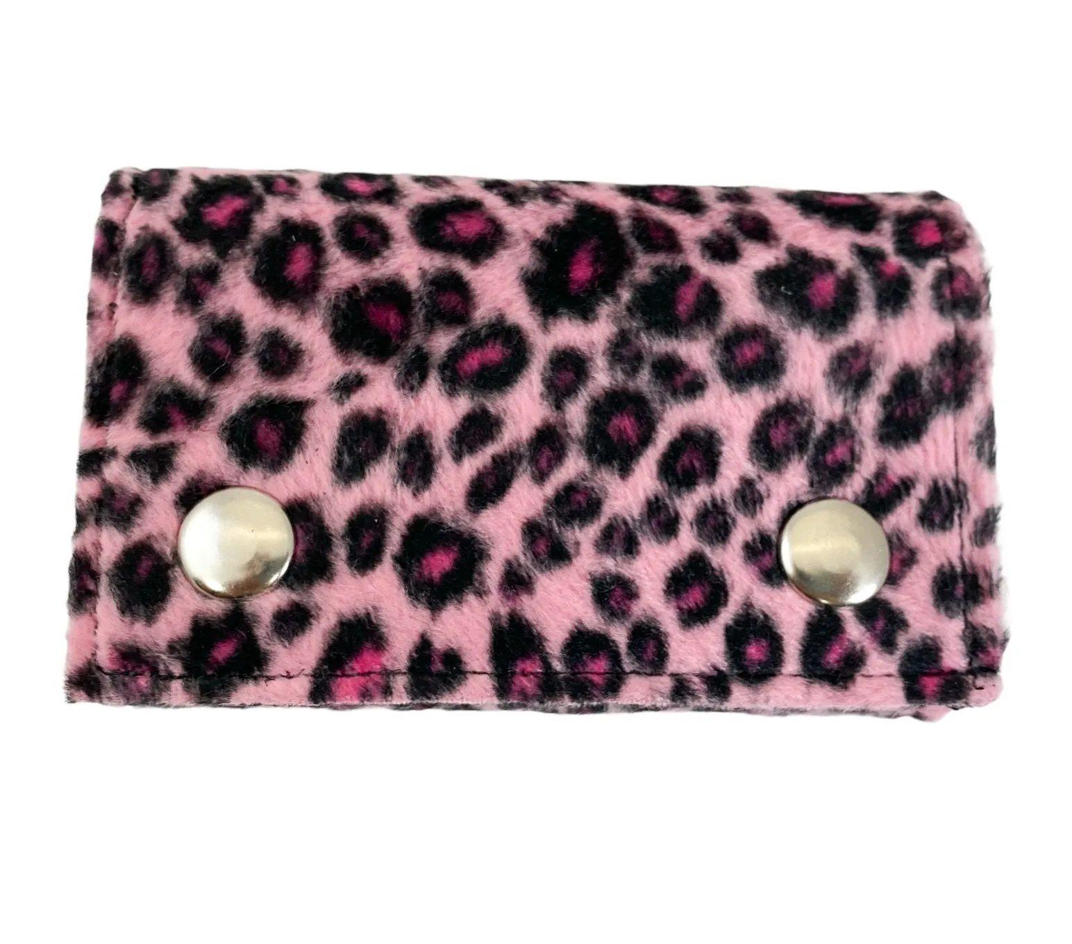 Fuzzy Assorted Leopard Trifold Wallet