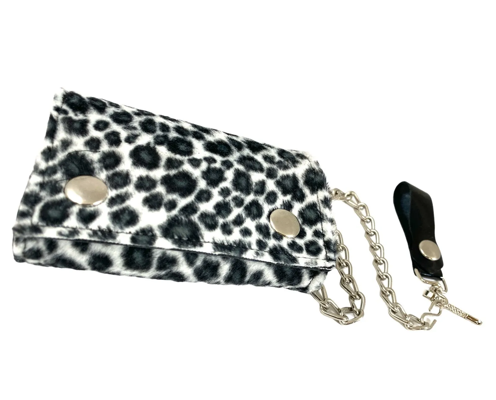 Fuzzy Assorted Leopard Trifold Wallet