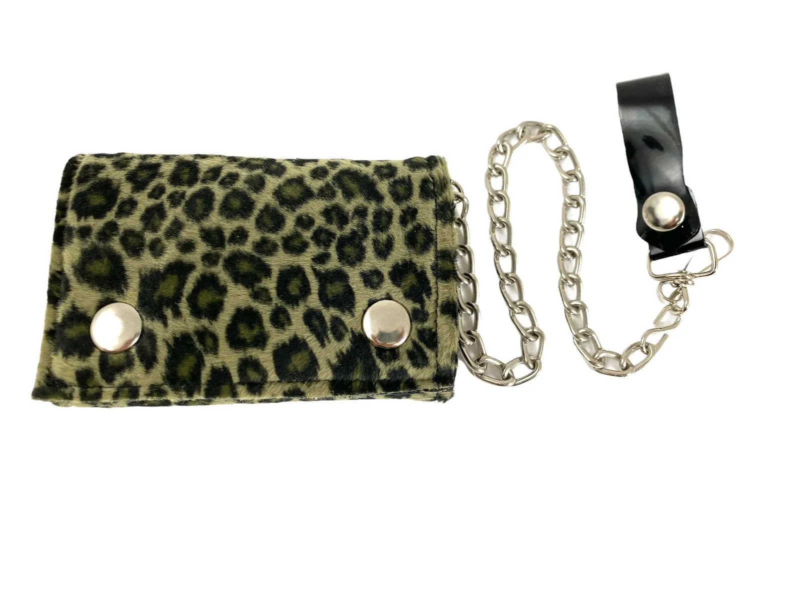 Fuzzy Assorted Leopard Trifold Wallet