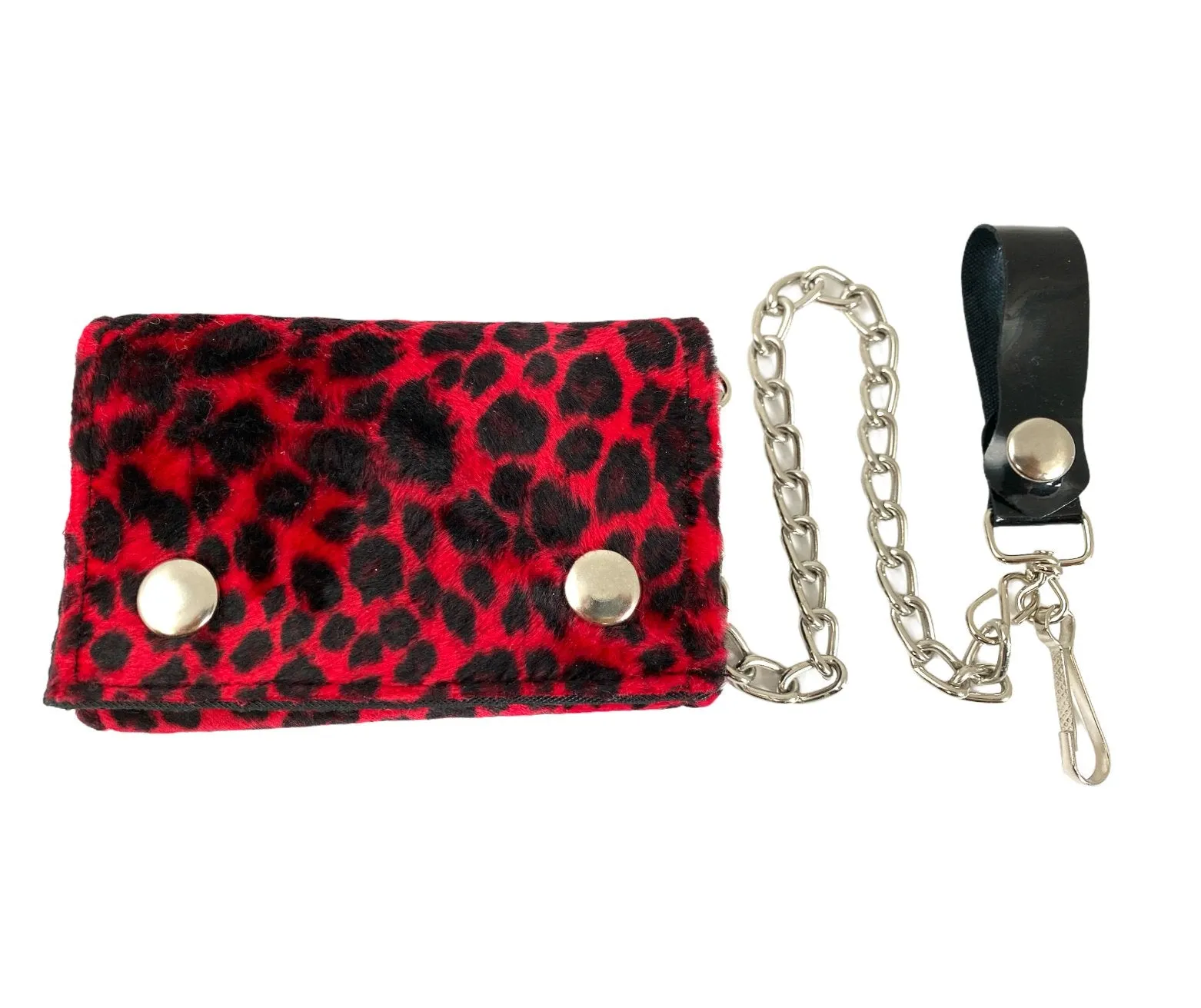 Fuzzy Assorted Leopard Trifold Wallet