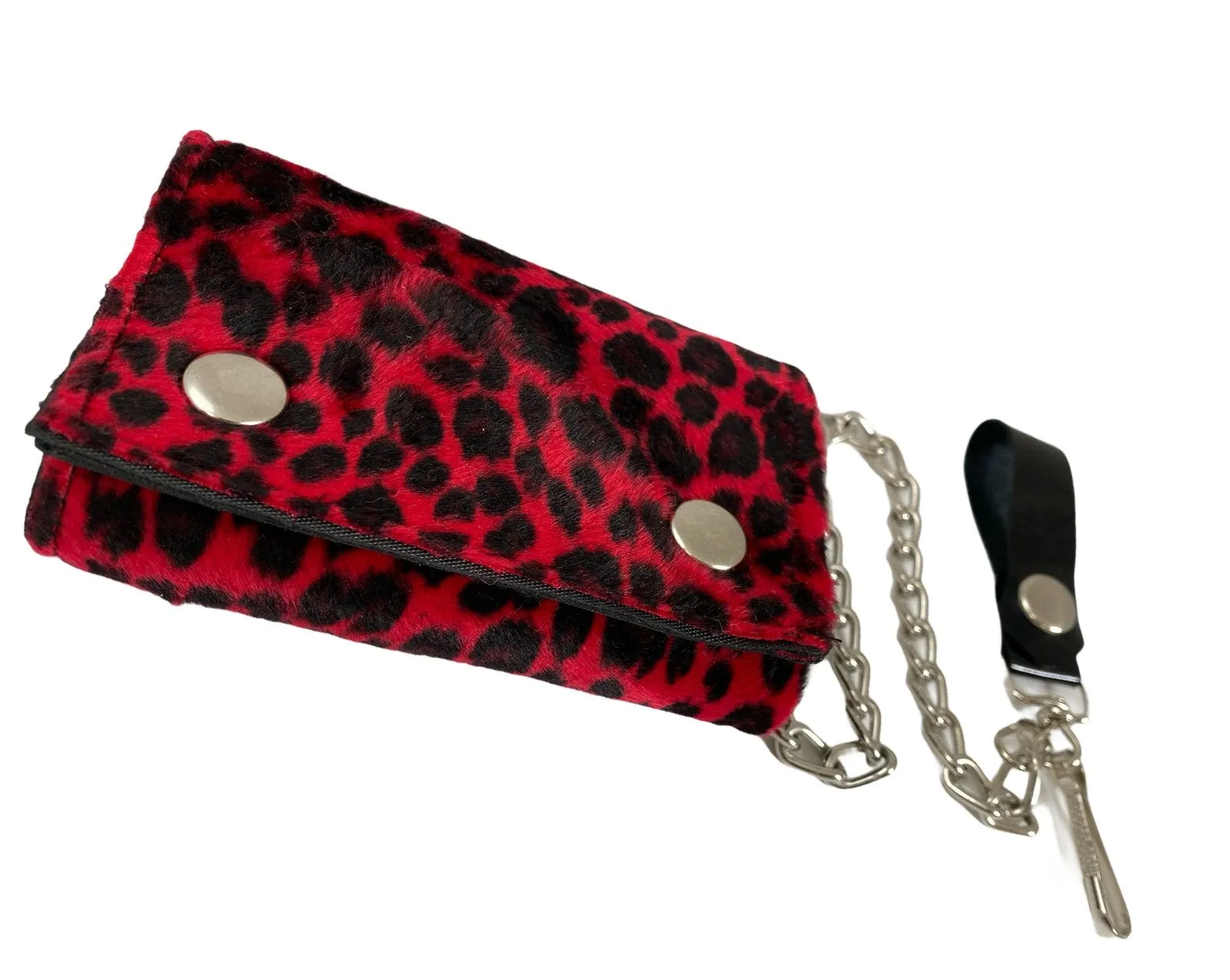 Fuzzy Assorted Leopard Trifold Wallet