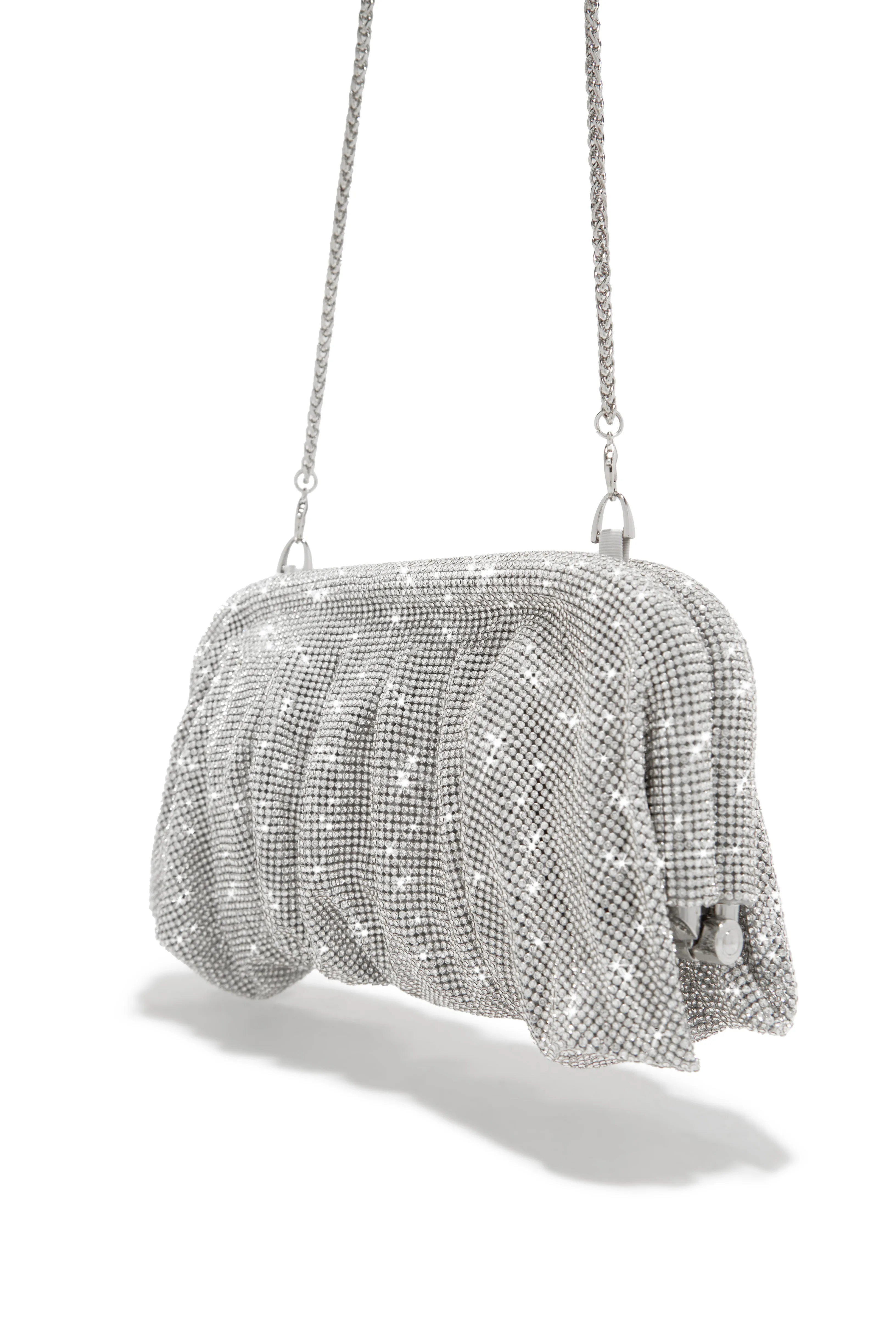 Gala Nights Embellished Clutch Bag - Silver