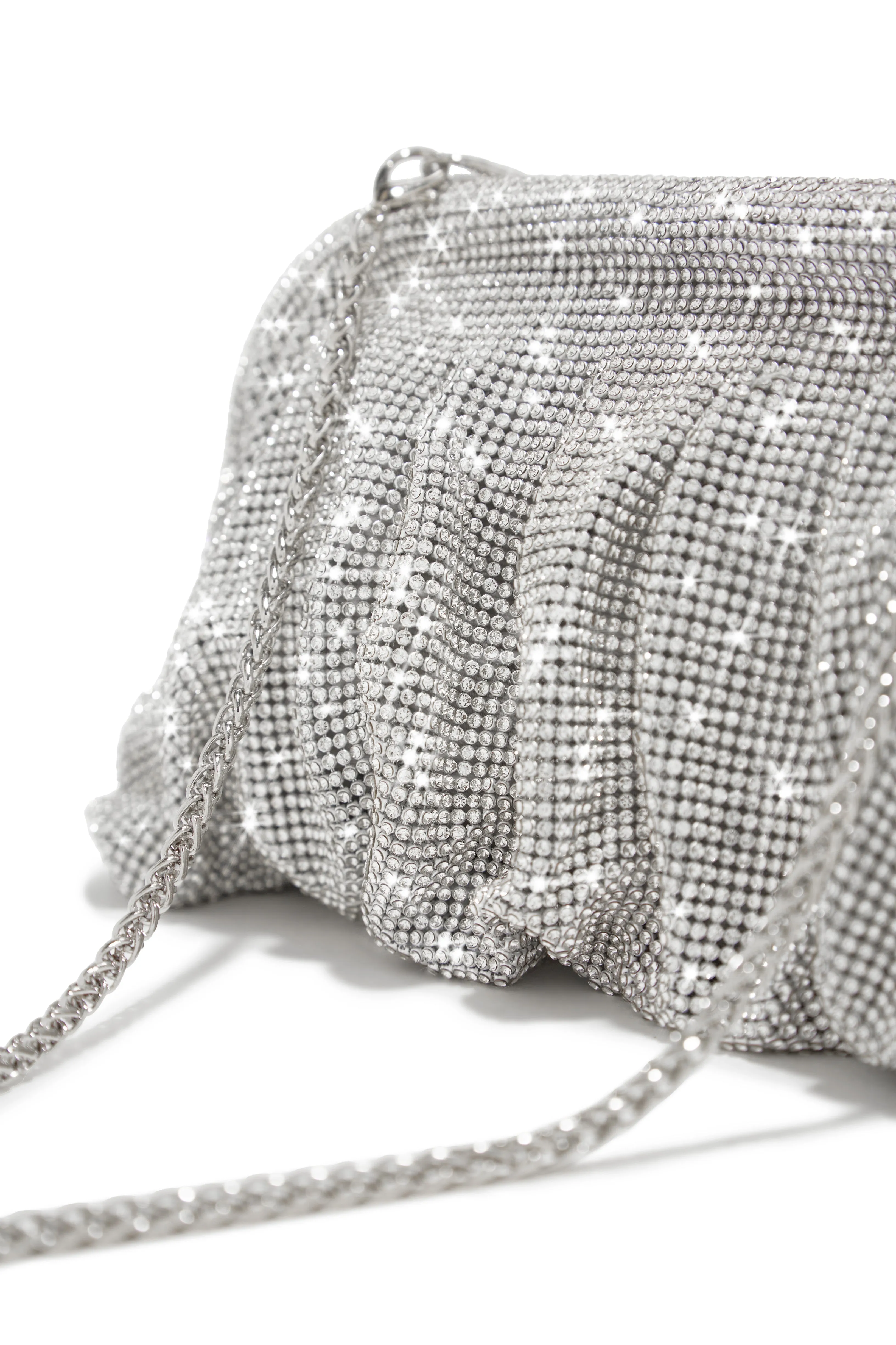 Gala Nights Embellished Clutch Bag - Silver
