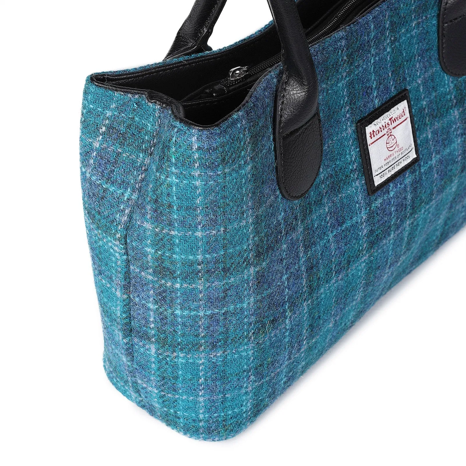 Harris Tweed Cassley Handbag Sea Blue Check