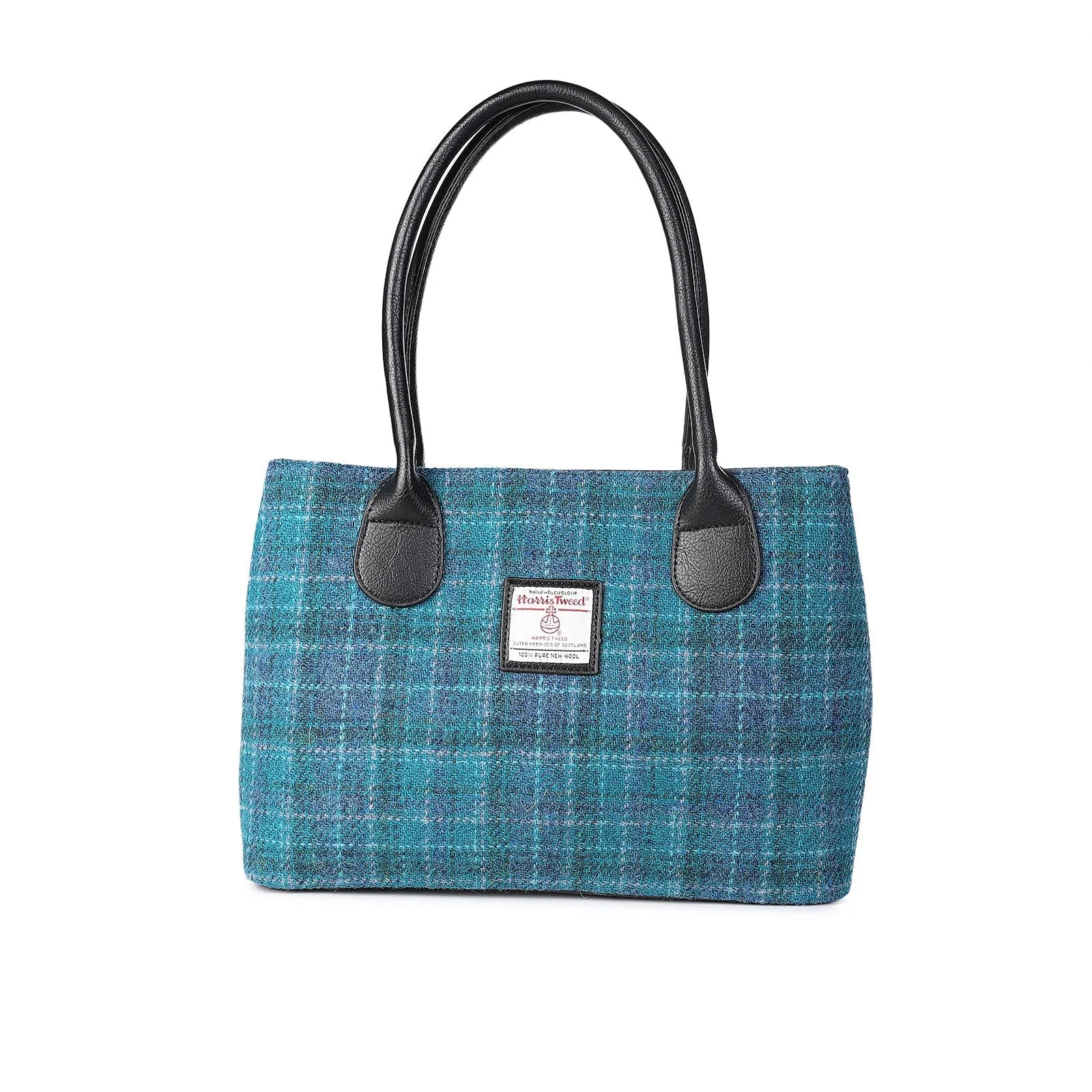 Harris Tweed Cassley Handbag Sea Blue Check