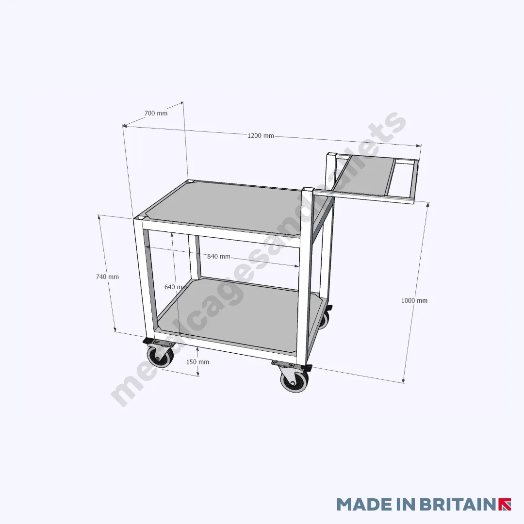 Heavy Duty Industrial 2 Tier Table Trolley With 750-1000KG SWL
