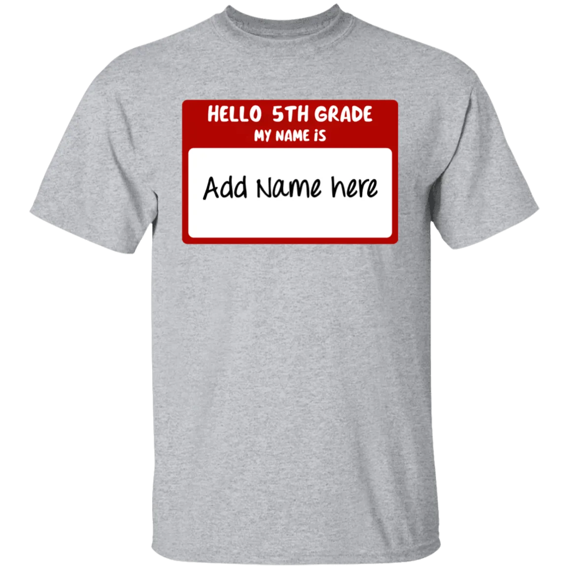 Hello 5th Grade Youth 100% Cotton T-Shirt