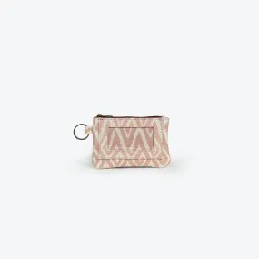 ID Pouch In Pink Ikat Print