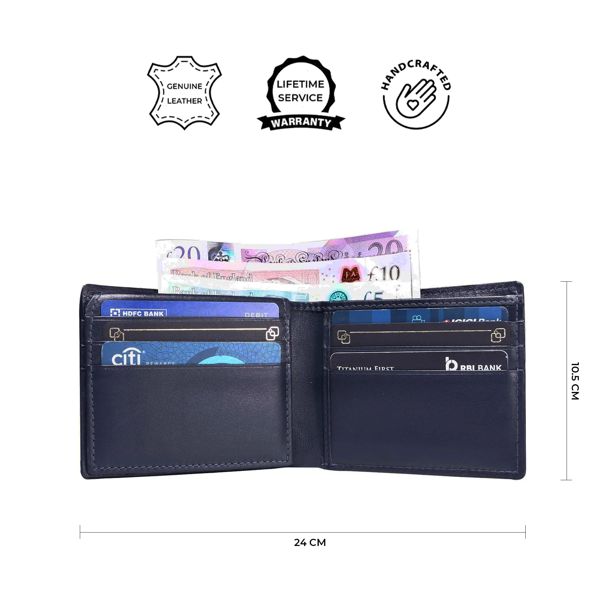 Italian VT Stripe | Genuine Leather Wallet and Belt Gift Set | Wallet and Belt Combo | Plus Size Mens Belts | Colour: Blue