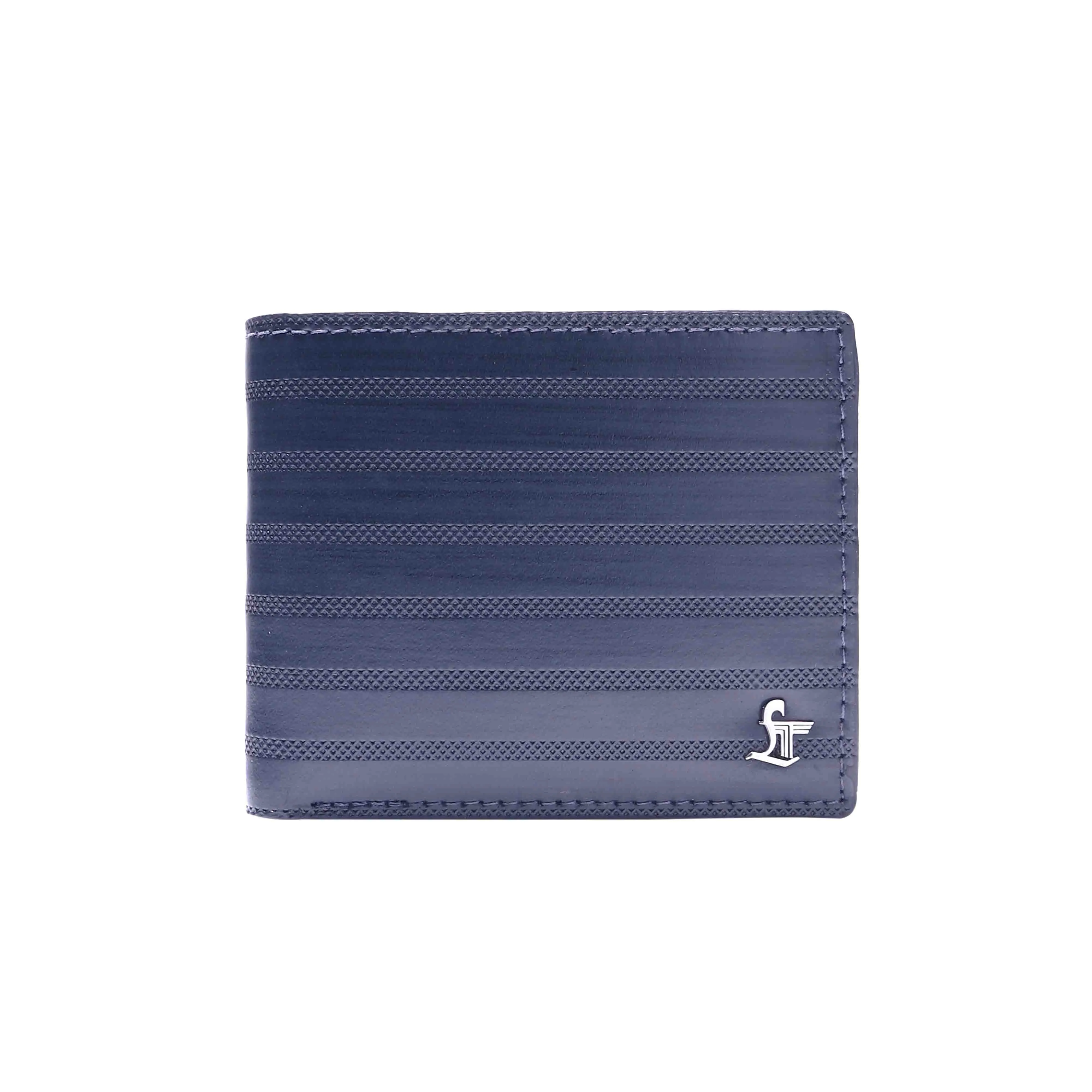 Italian VT Stripe | Genuine Leather Wallet and Belt Gift Set | Wallet and Belt Combo | Plus Size Mens Belts | Colour: Blue