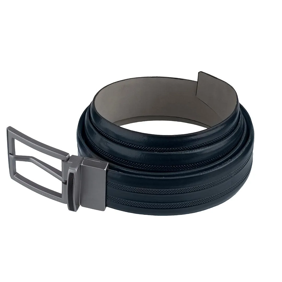 Italian VT Stripe | Genuine Leather Wallet and Belt Gift Set | Wallet and Belt Combo | Plus Size Mens Belts | Colour: Blue