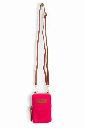 Ivy Crossbody Phone Bag - Pink, Nylon/PU