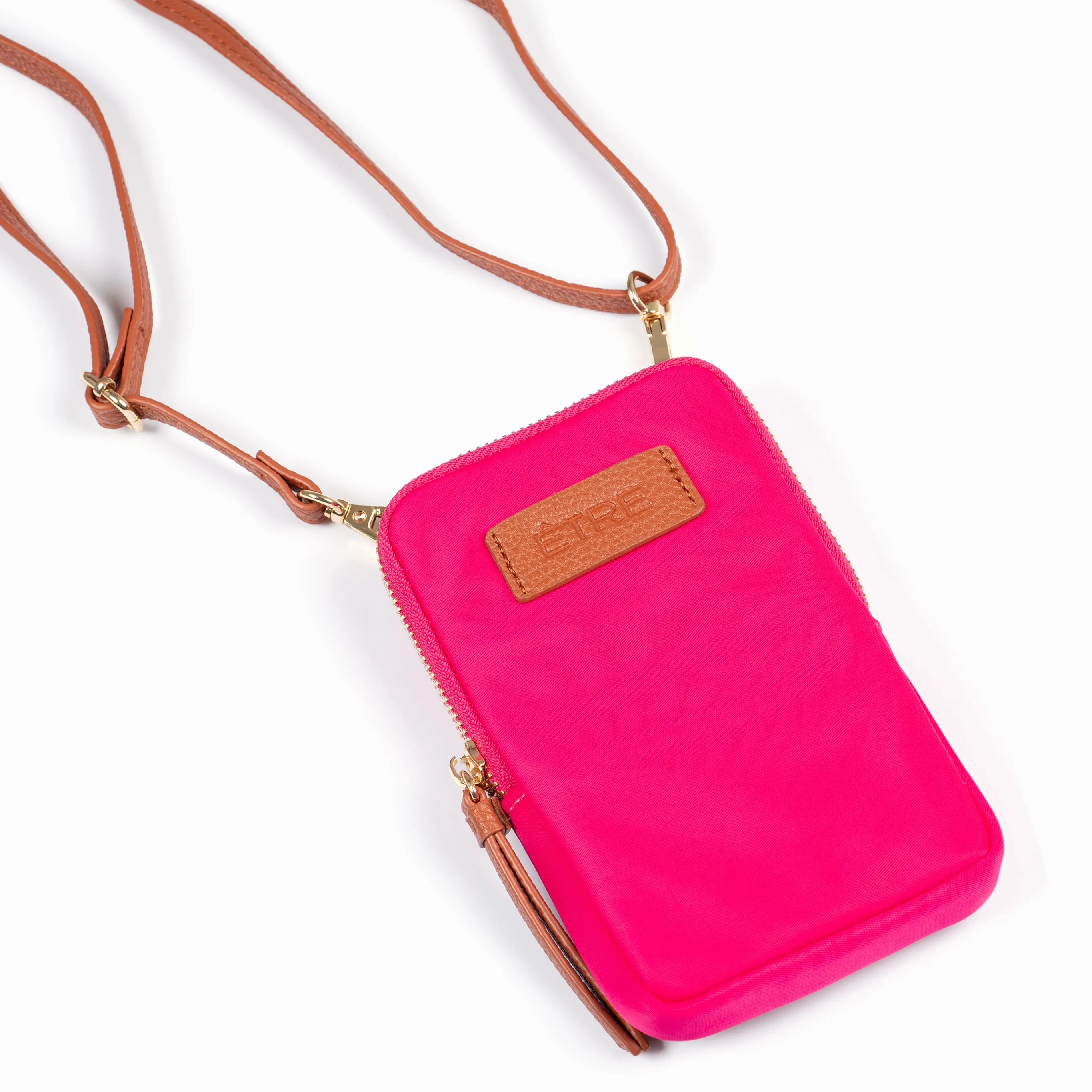 Ivy Crossbody Phone Bag - Pink, Nylon/PU