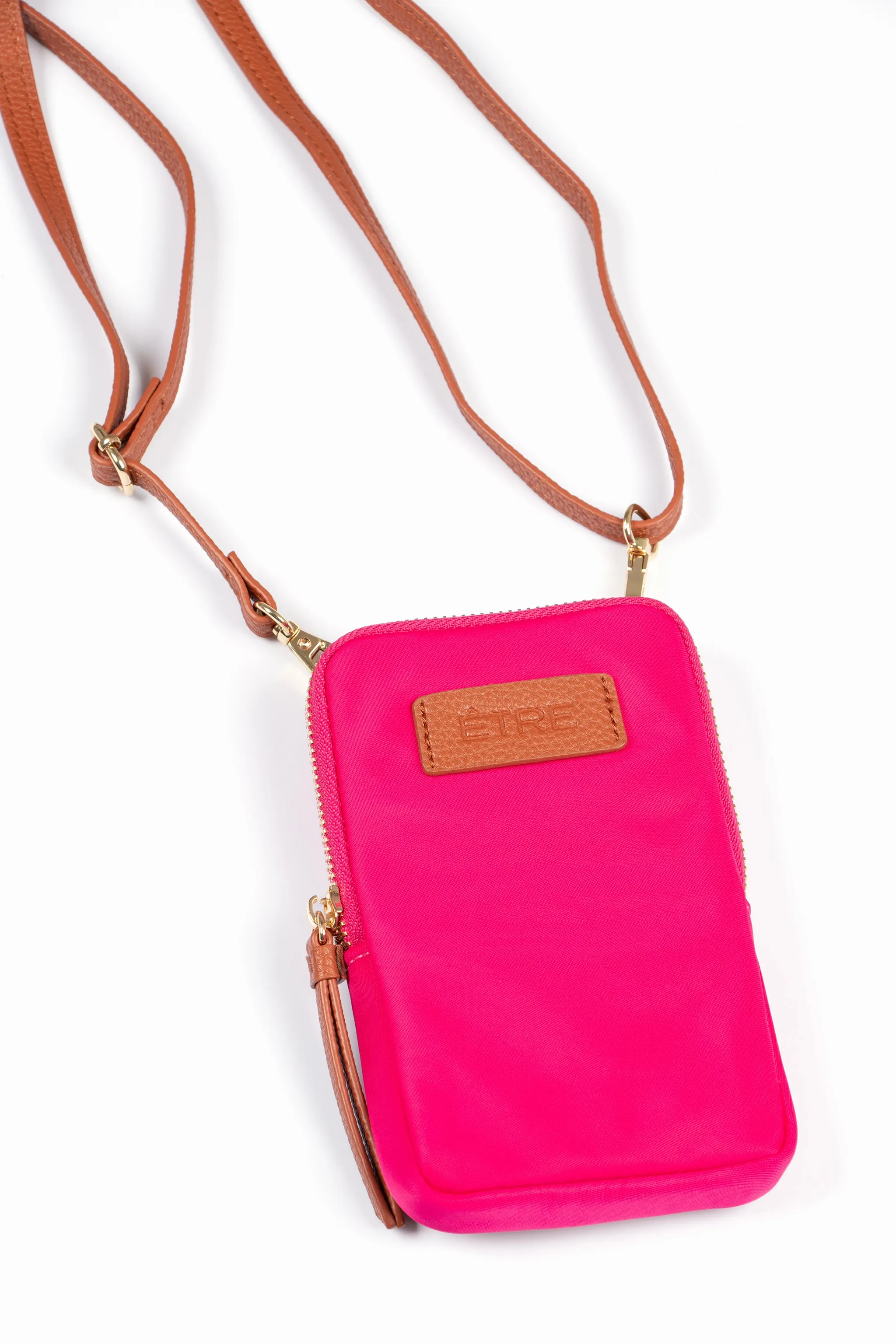 Ivy Crossbody Phone Bag - Pink, Nylon/PU