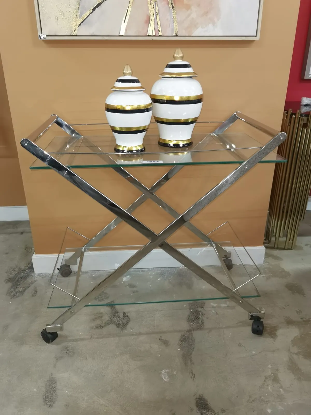 Kandima Serving Trolley (Available in Silver or Gold)