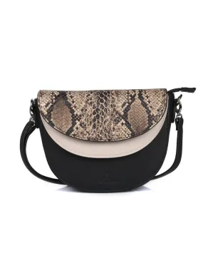Karla Hanson Linda Women's Saddle Crossbody Bag Python & Black