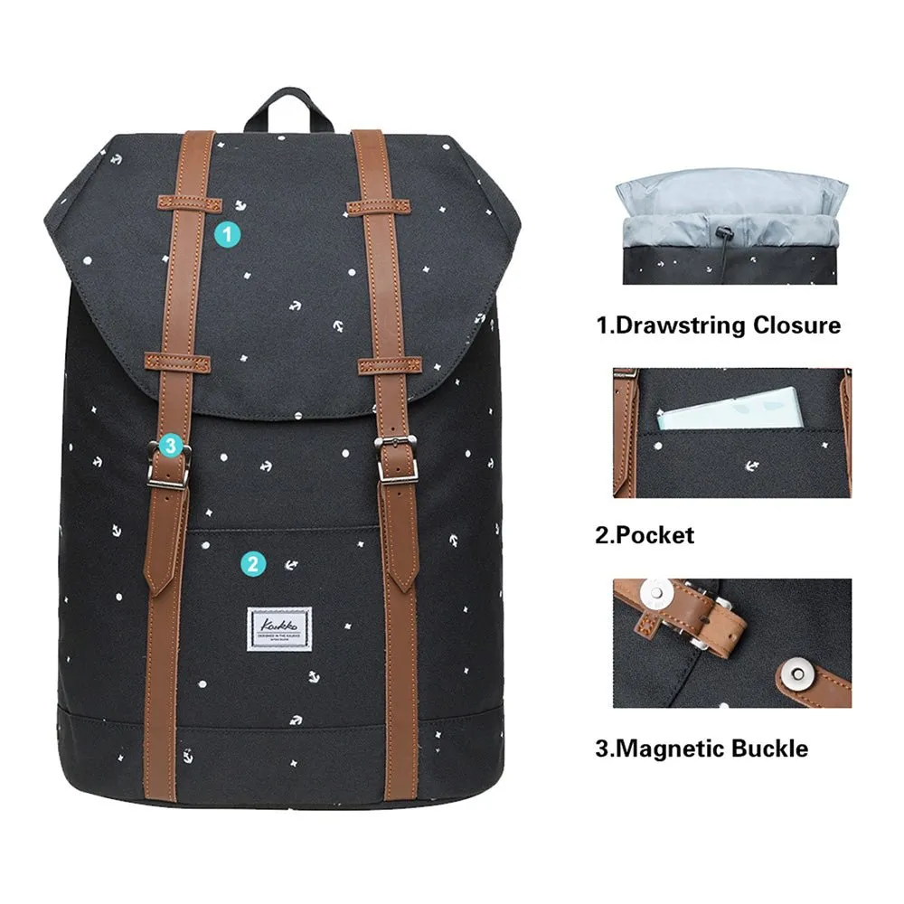 KAUKKO Backpack for city trips, EP6-10 ( Black / 11.8L )