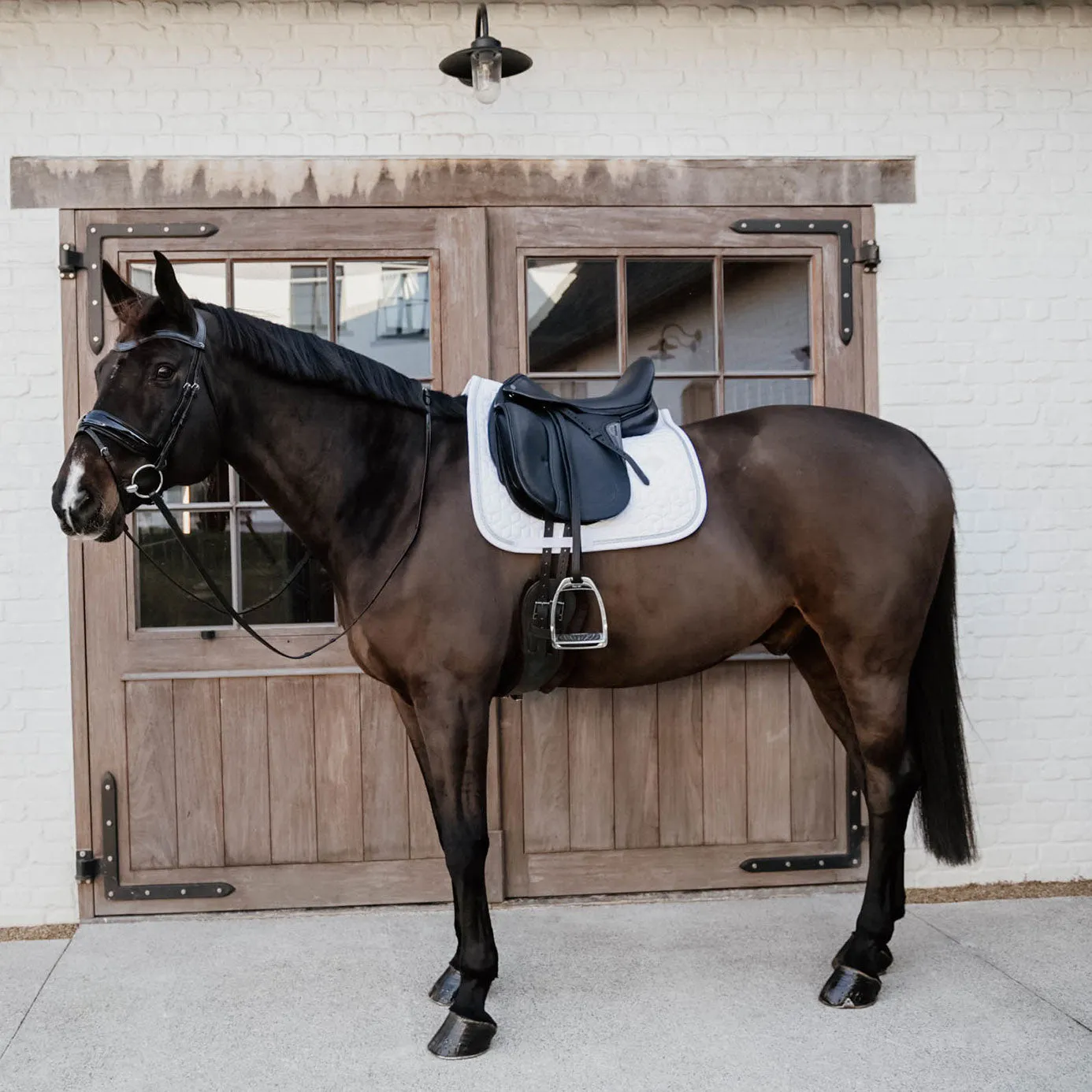 Kentucky Horsewear Glitter Rope Dressage Saddle Cloth - White/White