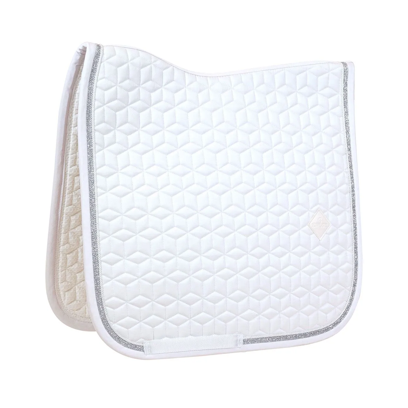 Kentucky Horsewear Glitter Rope Dressage Saddle Cloth - White/White