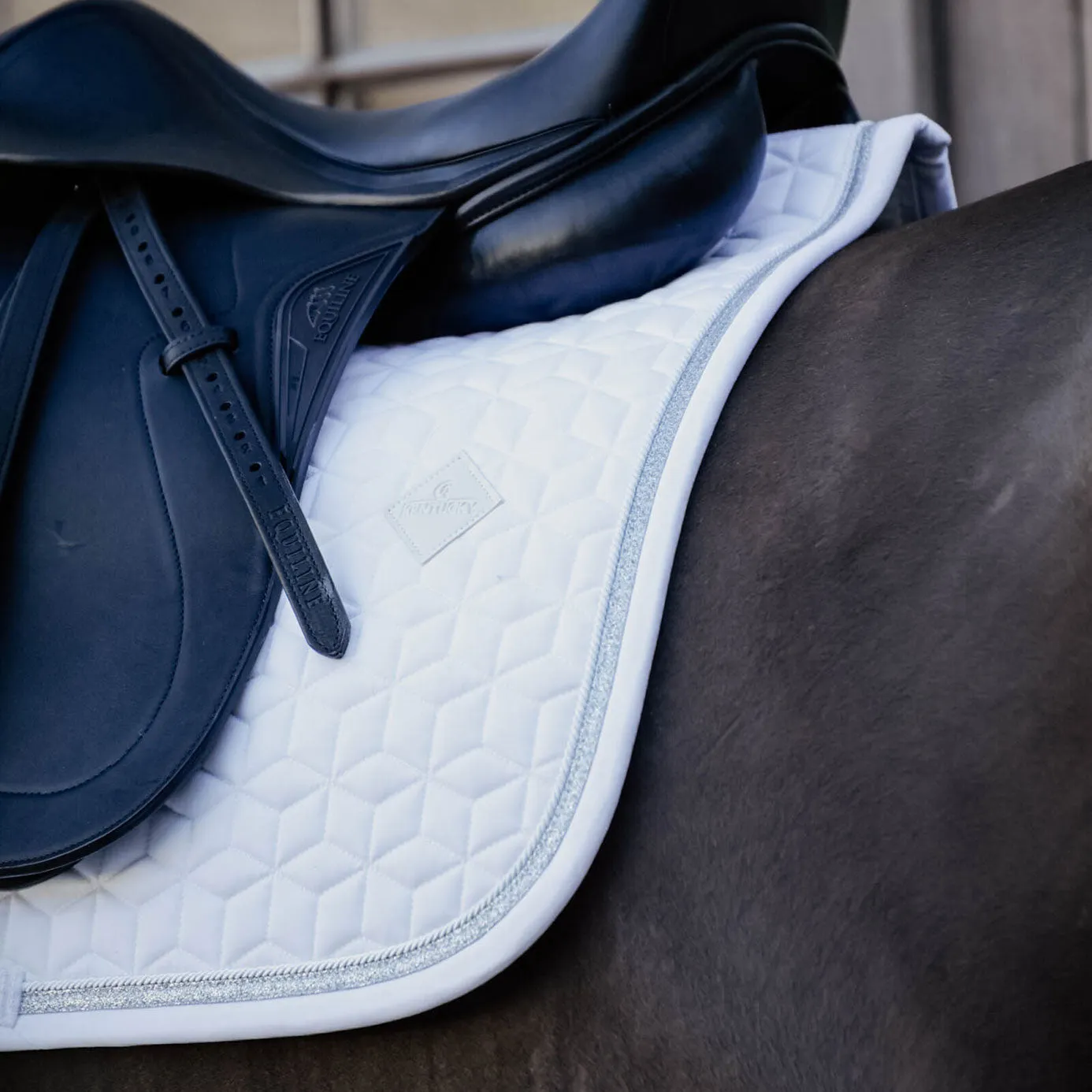 Kentucky Horsewear Glitter Rope Dressage Saddle Cloth - White/White