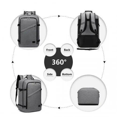 Kono Lightweight Cabin Bag Travel Business Backpack - Grey | Ideal for Travel, Business & Daily Commute | Durable & Water-Resistant